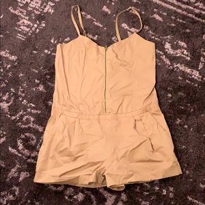 Khaki Safari Zipper Front Romper